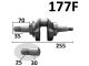 коленвал 177F (шлиц)