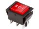 Выключатель клавишный 250V 15А (6с) ON-OFF-ON (RWB-509, SC-767) красный с подсветкой и нейтралью(инд